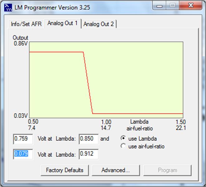 LC1 narrow band simulation setting