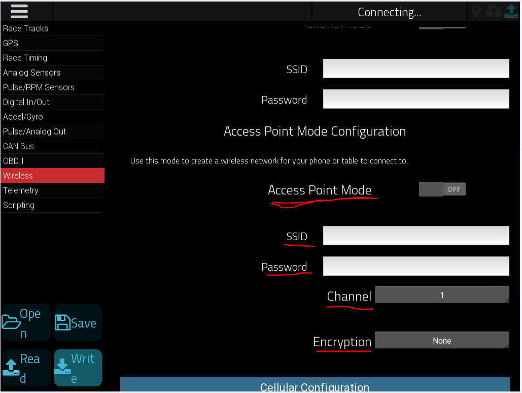 Wireless status after long wait on Wizard Wi-Fi connection, clicking on SKIP to exit wizard