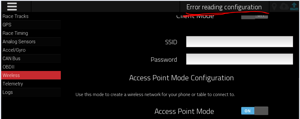 Error trying to READ config file on tablet